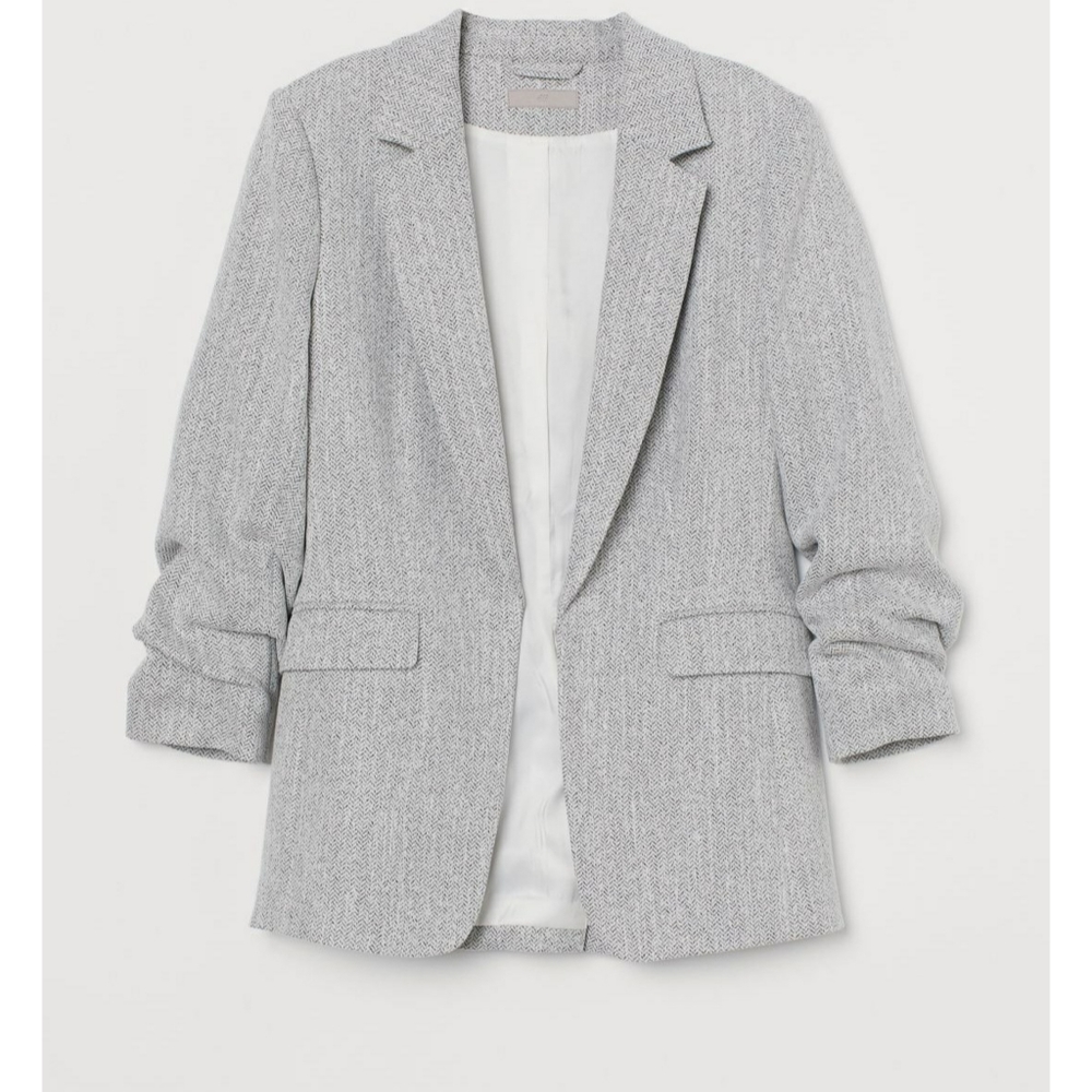 Gathered Sleeve Blazer